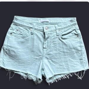 7 For All Mankind Mint Jean Shorts